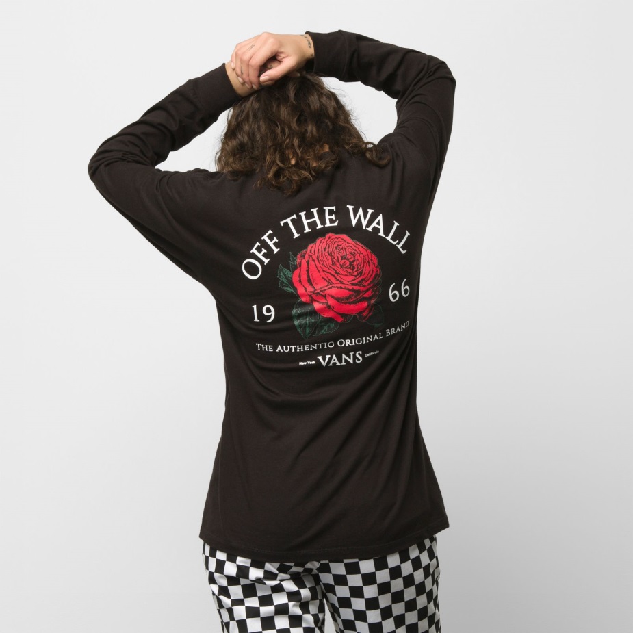 Vans αυθεντικό αυθεντικό ροζ μακρυμάνικο μπλουζάκι μαύρο