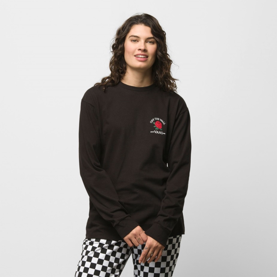 Vans αυθεντικό αυθεντικό ροζ μακρυμάνικο μπλουζάκι μαύρο