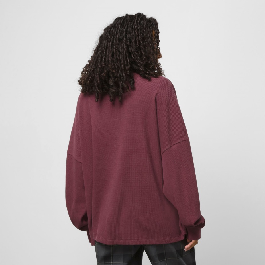 Vans βάφλα μακρυμάνικο Boxy πλήρωμα θερμικό σταφύλι Catawba