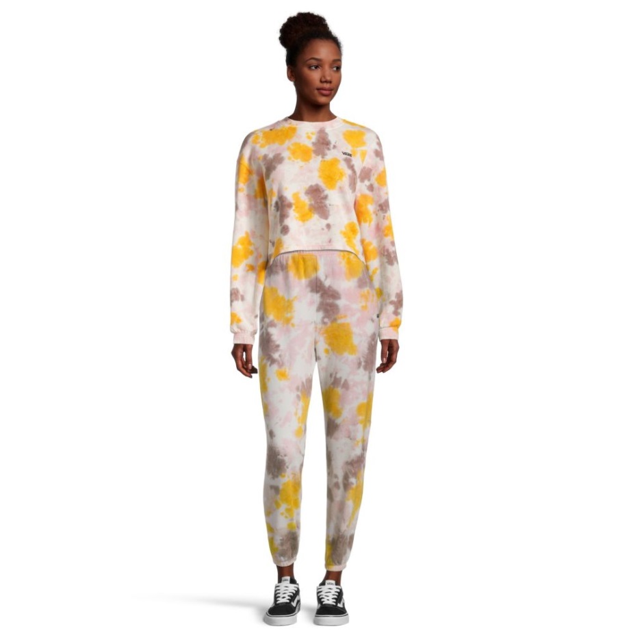 Vans γυναικεία Grunge Wash φούτερ Crop μωβ περιστέρι