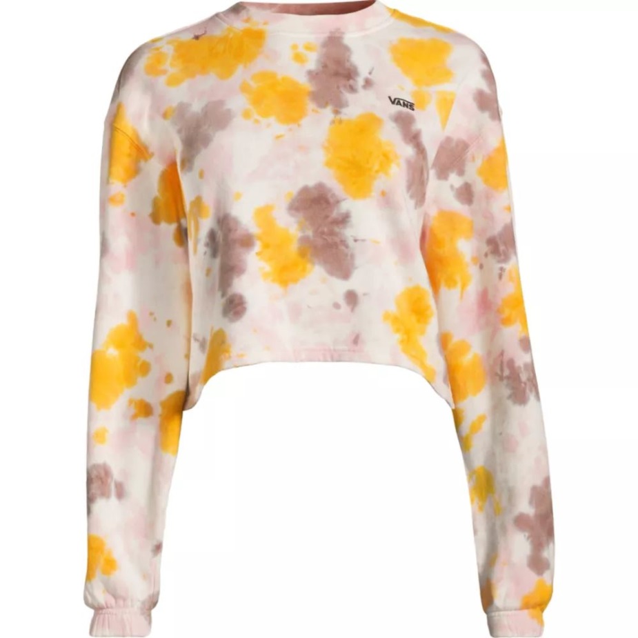 Vans γυναικεία Grunge Wash φούτερ Crop μωβ περιστέρι