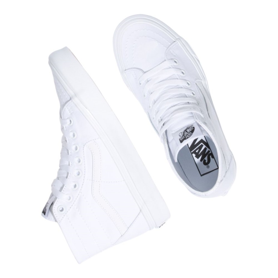 Vans γυναικεία παπούτσια Skate Sk8-hi καμβάς αληθινό λευκό