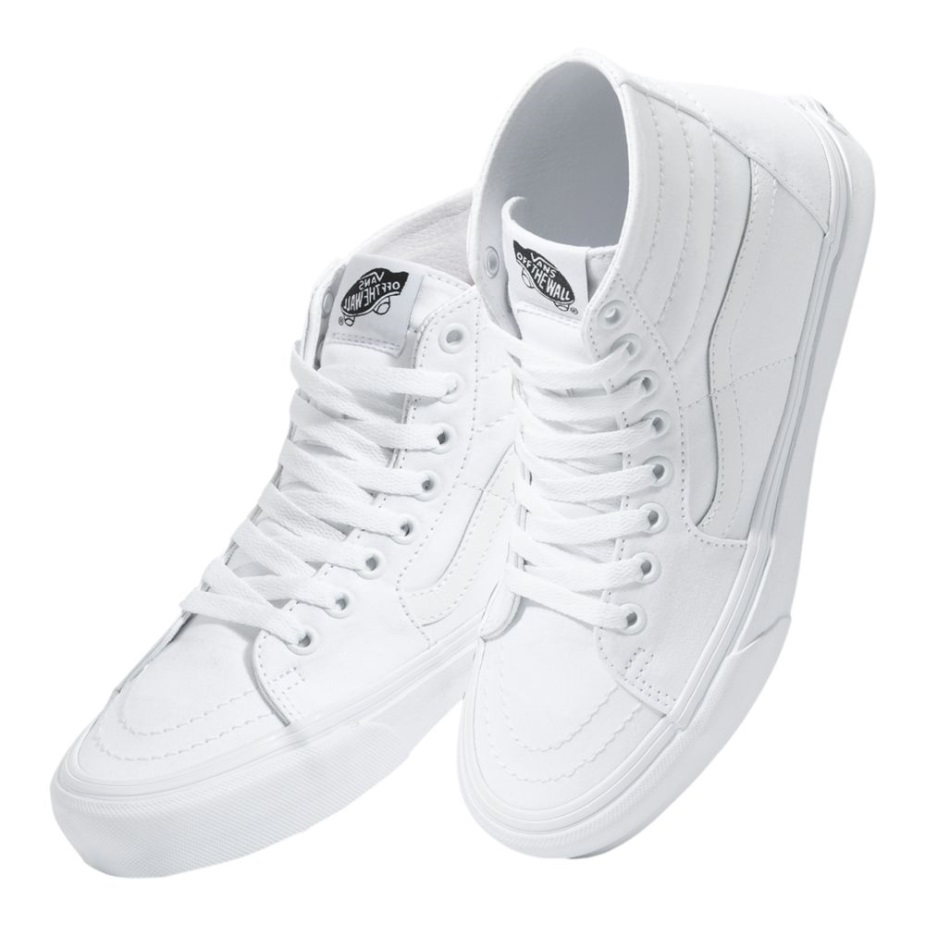 Vans γυναικεία παπούτσια Skate Sk8-hi καμβάς αληθινό λευκό