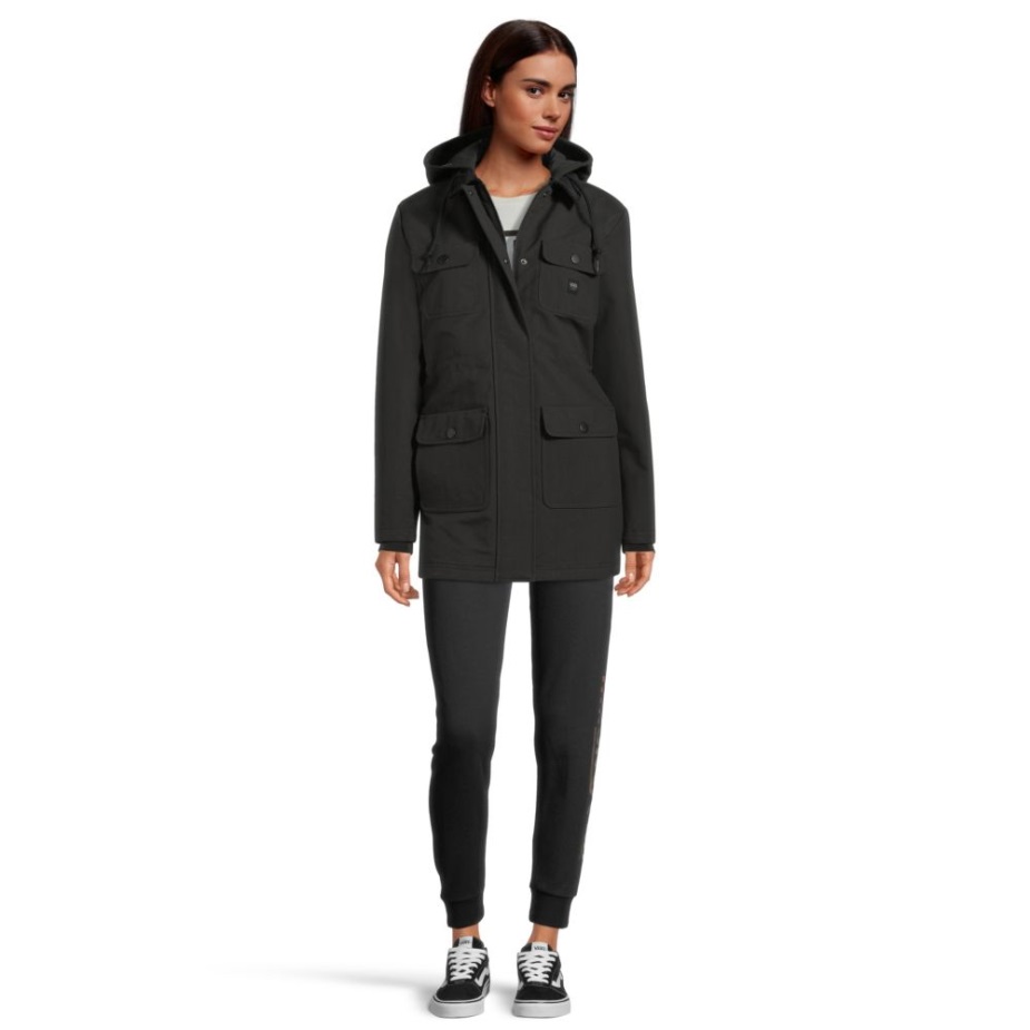 Vans γυναικείο Drillcore Long Ii Mte χειμερινό μπουφάν μακρύ μονωμένο συνθετικό μαύρο με κουκούλα