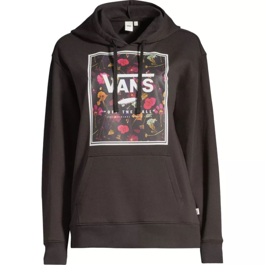 Vans γυναικείο κουτί σε πρεσαριστό Floral Boyfriend Hoodie μαύρο