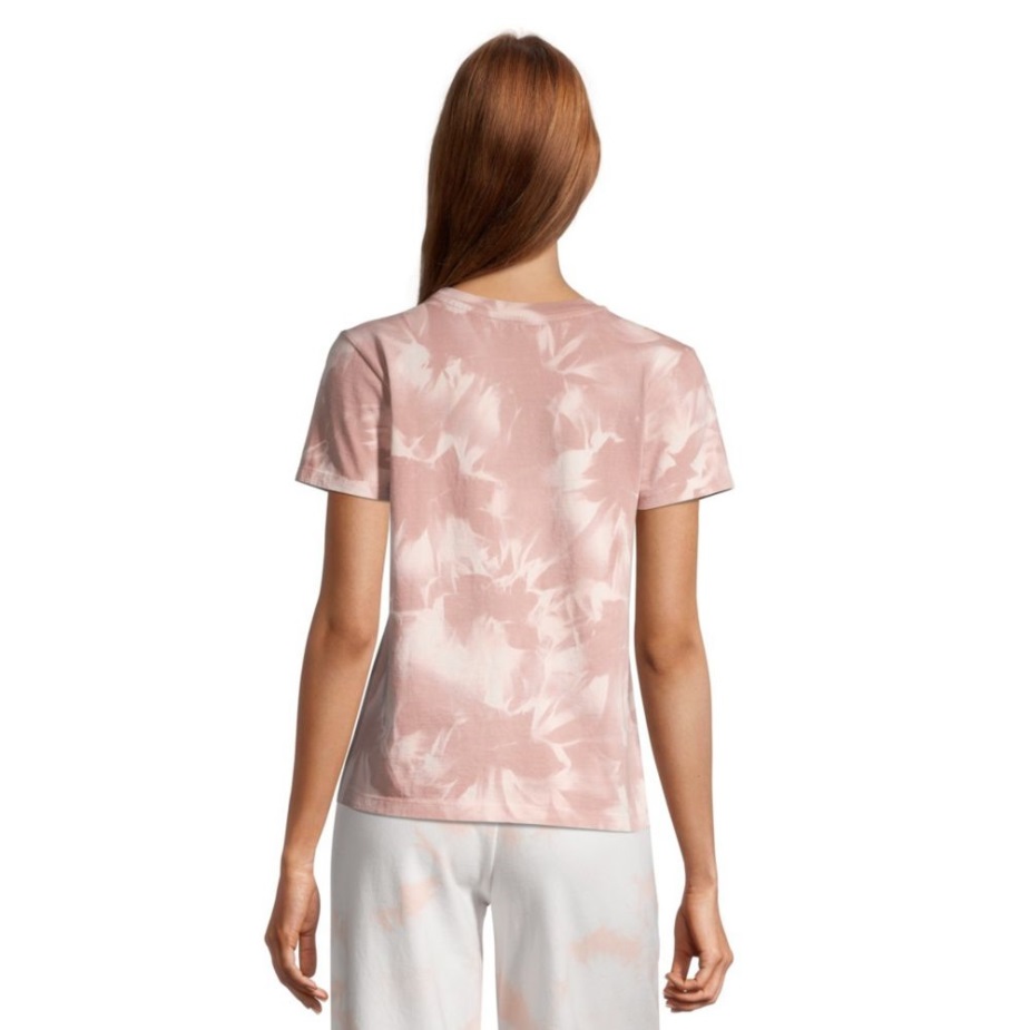 Vans γυναικείο λογότυπο πλύσιμο πλήρωμα μπλουζάκι ροδάκινο πλύσιμο μαστίγιο