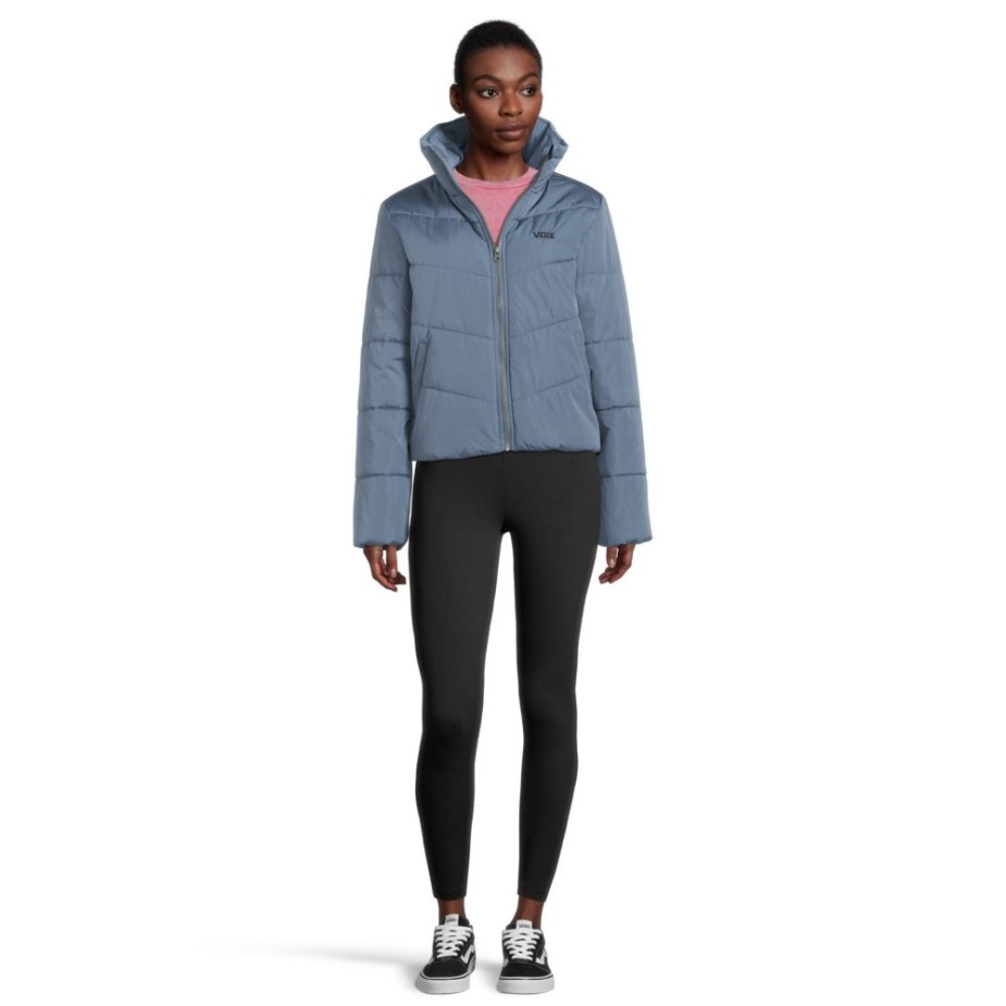 Vans γυναικείο χυτήριο V Puffer χειμερινό μπουφάν κοντό μονωμένο συνθετικό υδατοαπωθητικό μαύρο