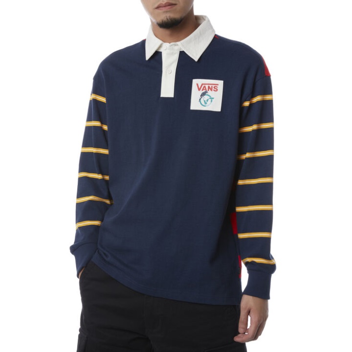 Vans δικό του είδος μακρυμάνικο πόλο φόρεμα μπλουζ