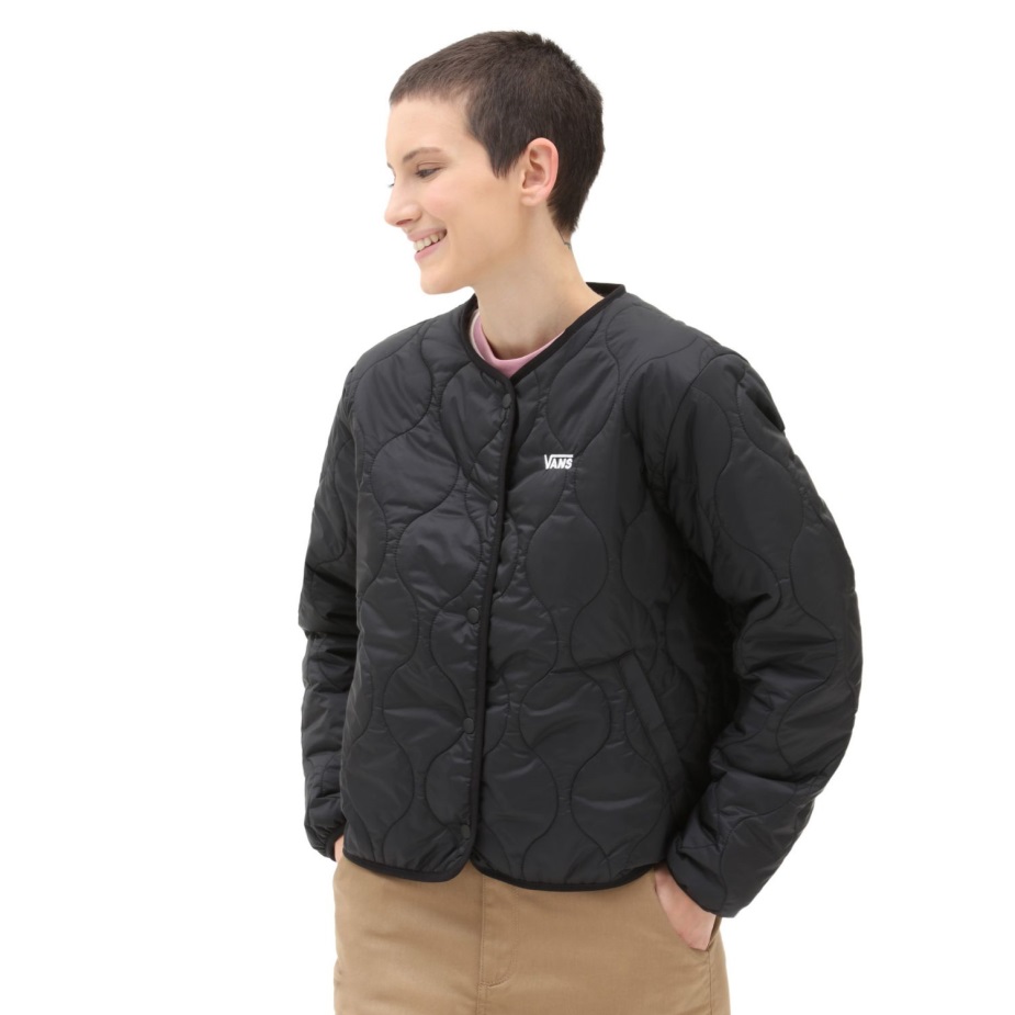 Vans δυνάμεις κοντό αναστρέψιμο σακάκι επένδυσης μαύρο