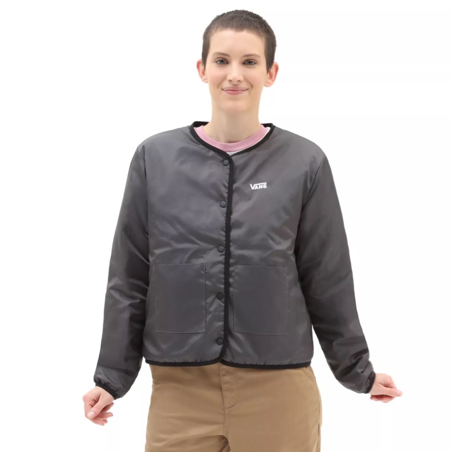 Vans δυνάμεις κοντό αναστρέψιμο σακάκι επένδυσης μαύρο