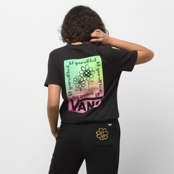 Vans καλλιεργούν φροντίδα Boyfriend T-shirt μαύρο