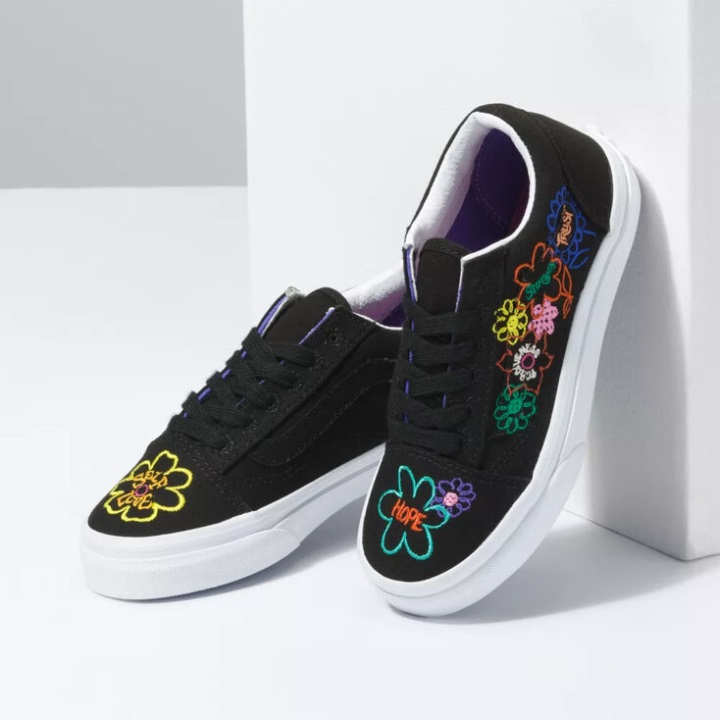 Vans καλλιεργούν φροντίδα παιδιά παλιό Skool κήπος-αληθινό λευκό