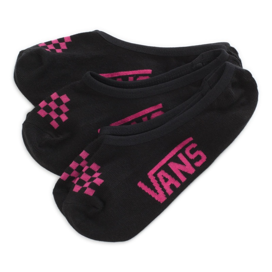 Vans κλασικές κάλτσες Canoodle 3 μέγεθος συσκευασίας 1-6 μαύρο-νέον ροζ