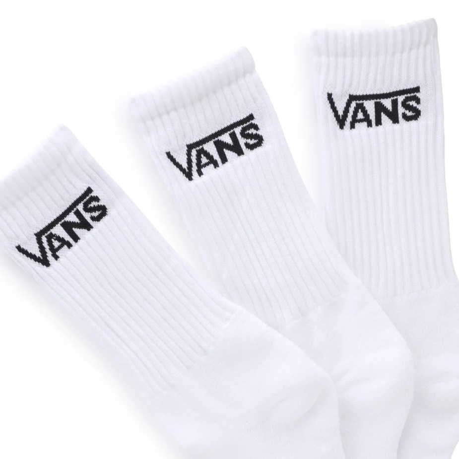 Vans κλασικές κάλτσες πληρώματος (3 ζευγάρια) λευκές γυναίκες