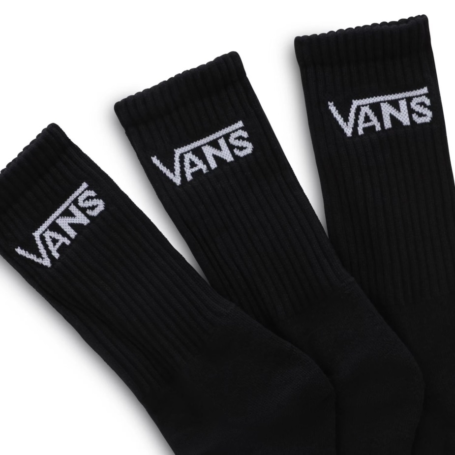 Vans κλασικές κάλτσες πληρώματος (3 ζευγάρια) μαύρες γυναίκες