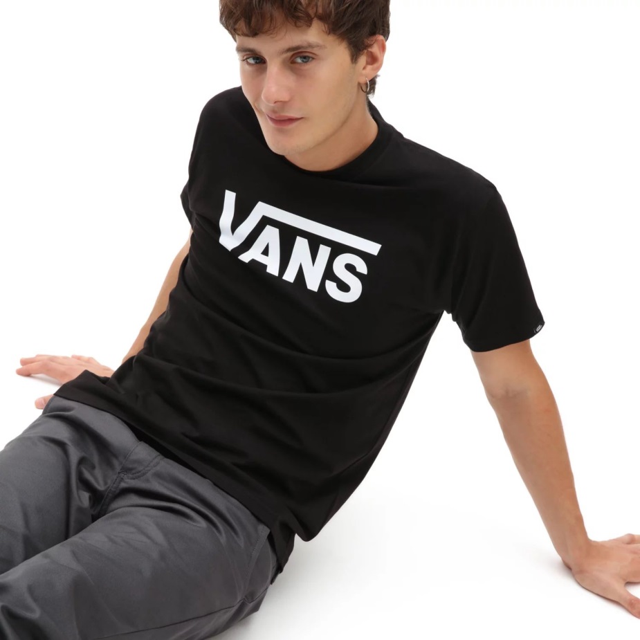 Vans κλασικό μπλουζάκι μαύρο-λευκό ανδρικό