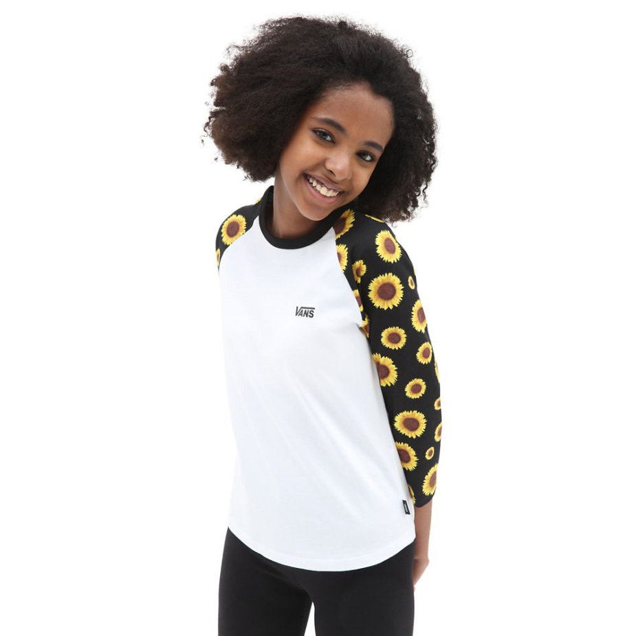 Vans κορίτσια ηλιόλουστη ρεγκλάν μπλούζα (8-14 ετών) λευκό