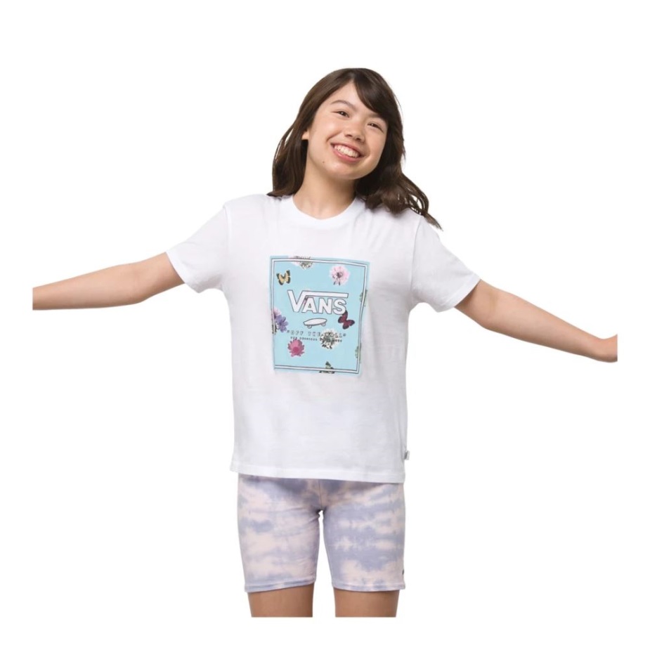 Vans κοριτσίστικα μπλουζάκι βουτύρου λουλουδάτο λευκό