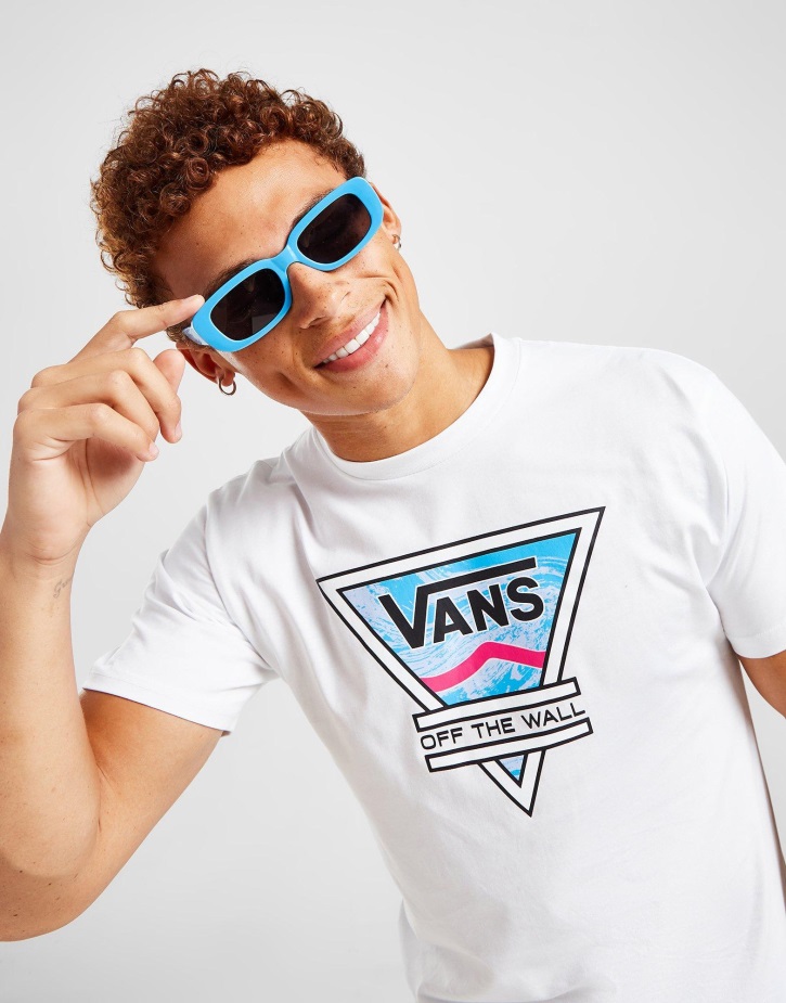 Vans κυματιστό μεγάλο λογότυπο μπλουζάκι λευκό