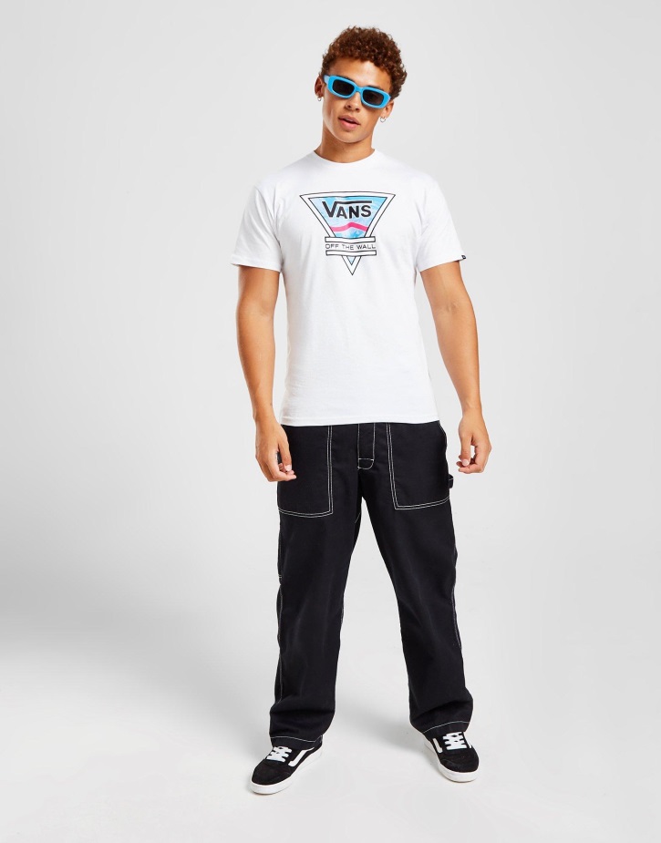 Vans κυματιστό μεγάλο λογότυπο μπλουζάκι λευκό