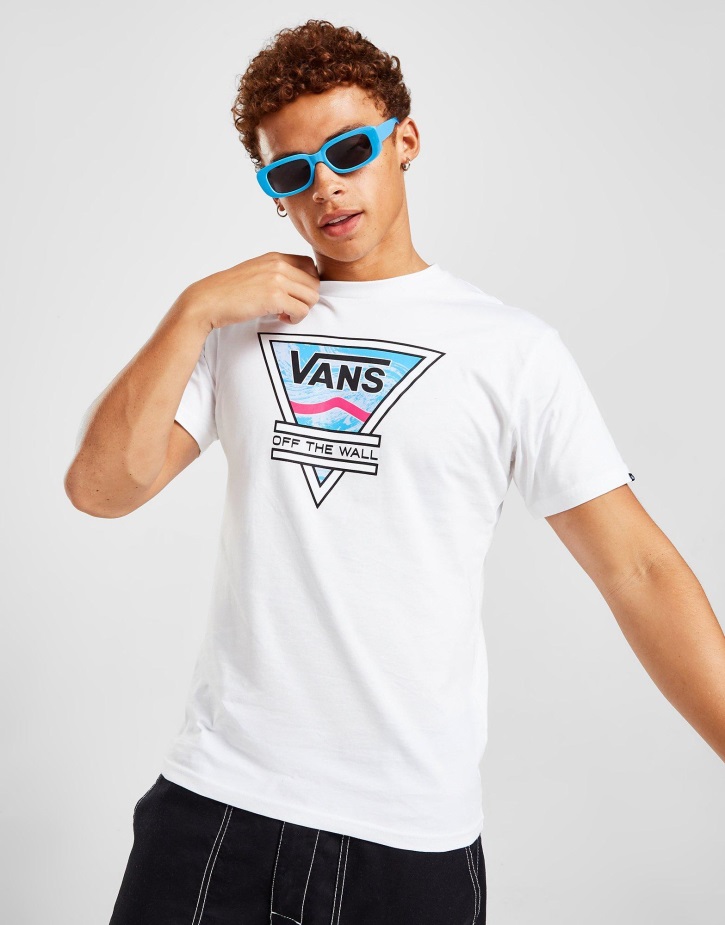 Vans κυματιστό μεγάλο λογότυπο μπλουζάκι λευκό