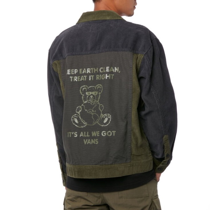 Vans κόσμος κωδικός κοτλέ σακάκι σταφυλόφυλλο