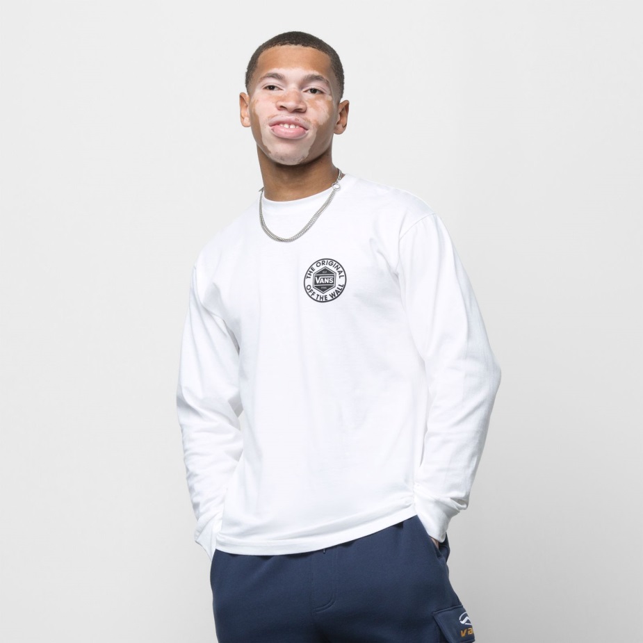 Vans κύκλο πούλι μακρυμάνικο μπλουζάκι λευκό