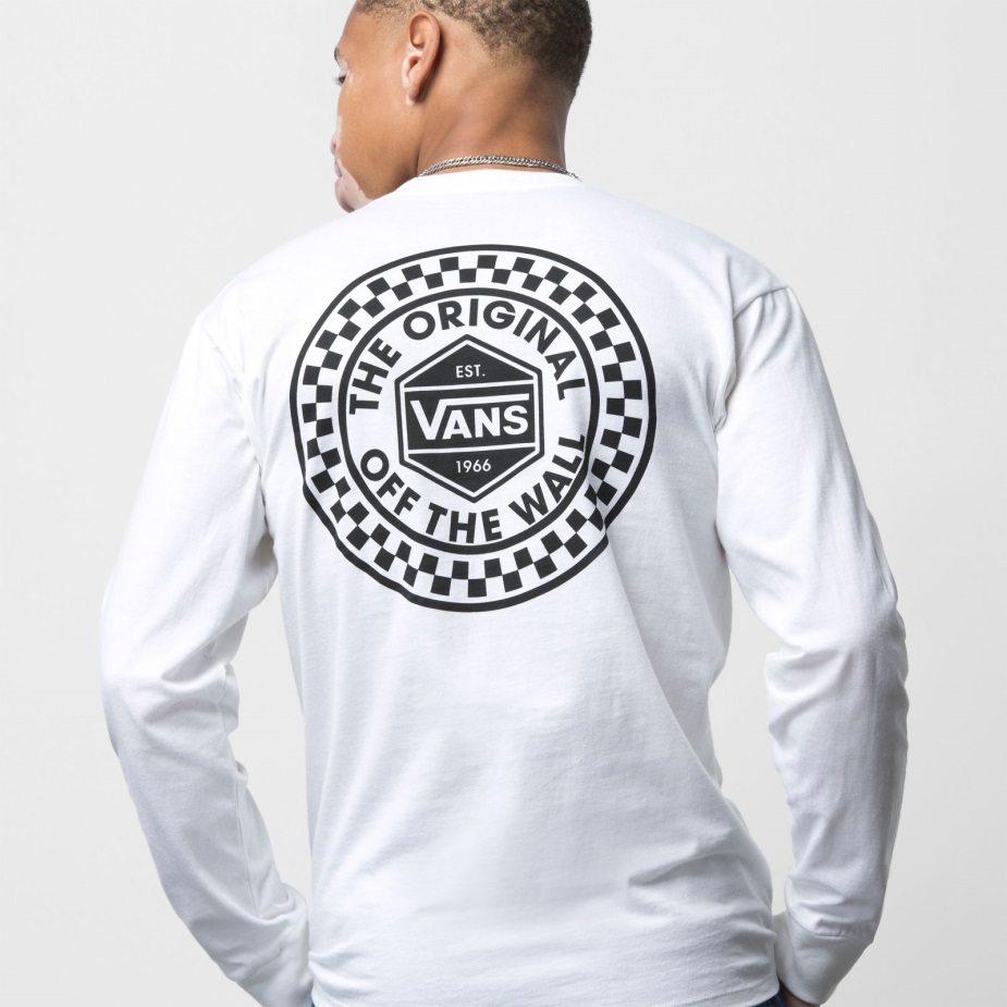 Vans κύκλο πούλι μακρυμάνικο μπλουζάκι λευκό