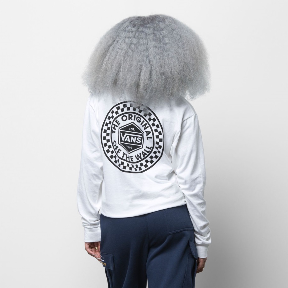 Vans κύκλο πούλι μακρυμάνικο μπλουζάκι λευκό