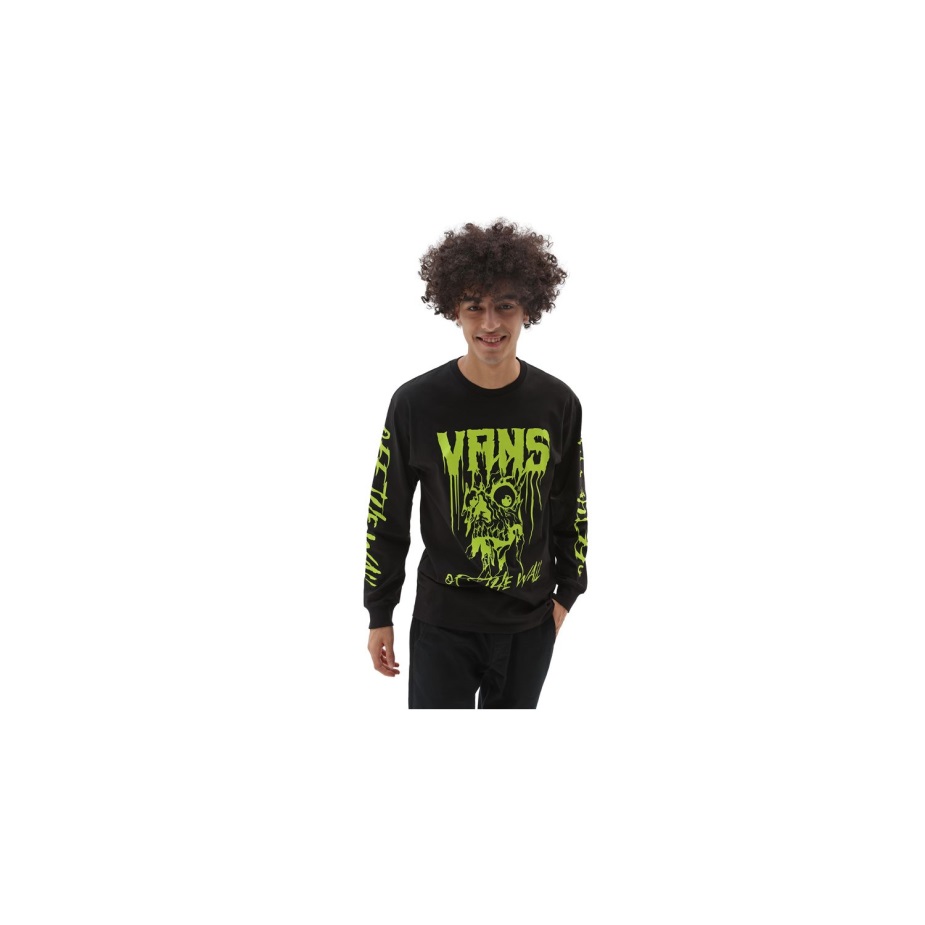 Vans με λαμπερά μάτια μακρυμάνικο μπλουζάκι μαύρο