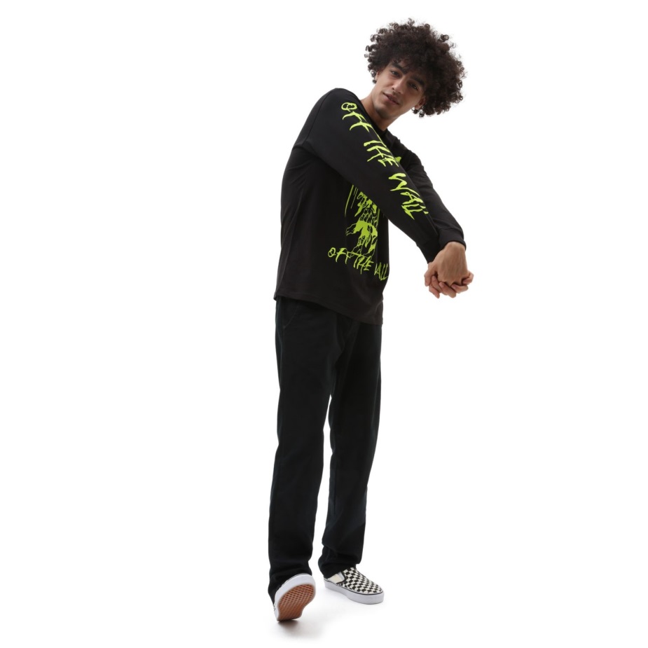 Vans με λαμπερά μάτια μακρυμάνικο μπλουζάκι μαύρο