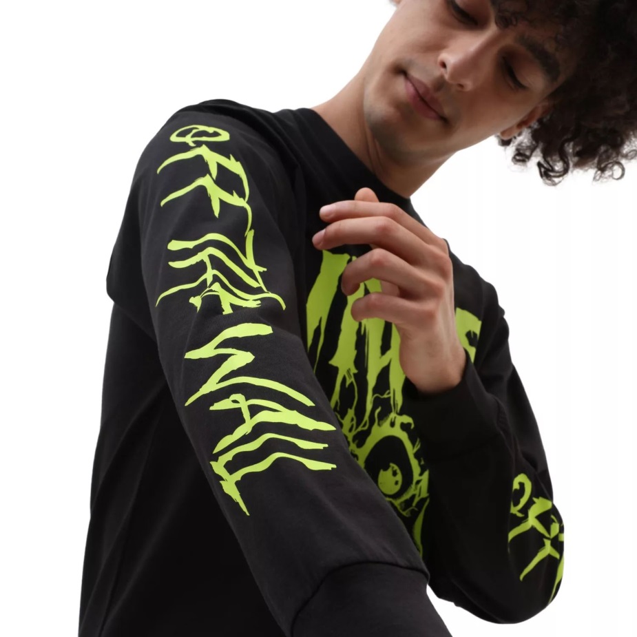 Vans με λαμπερά μάτια μακρυμάνικο μπλουζάκι μαύρο