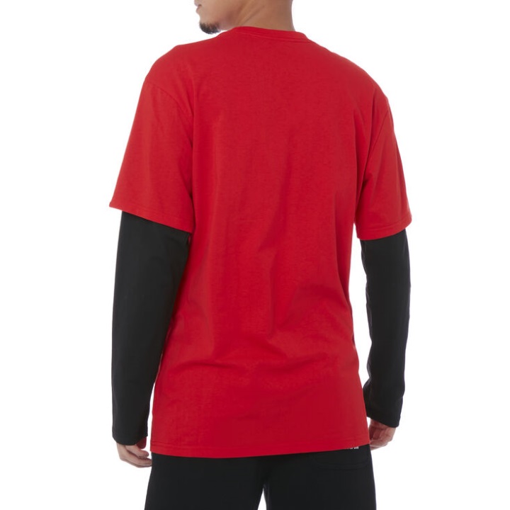 Vans νέο πανεπιστήμιο πολυεπίπεδο μπλουζάκι μανίκια υψηλού κινδύνου κόκκινο