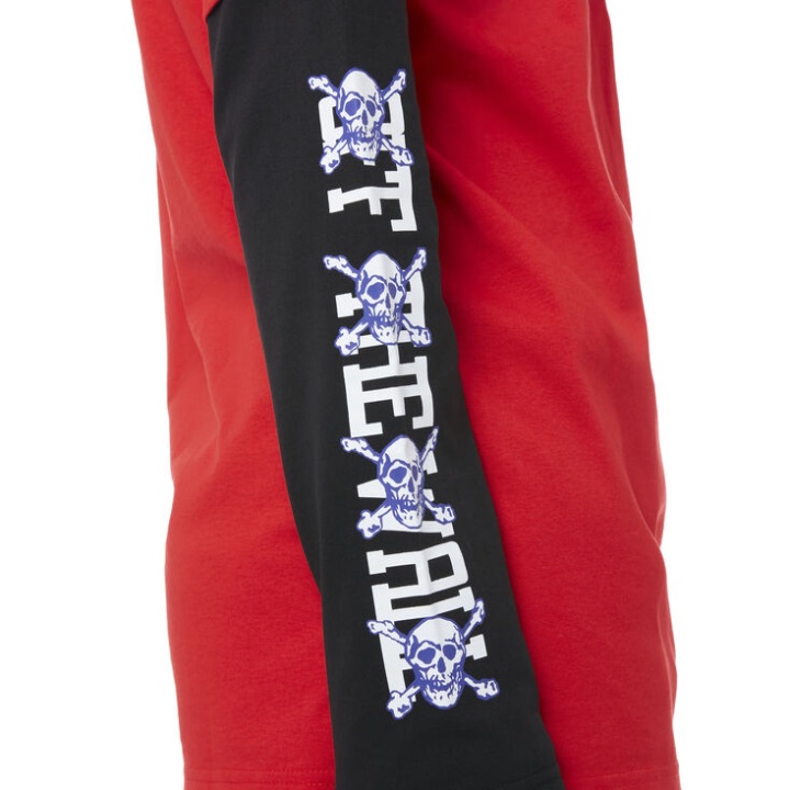 Vans νέο πανεπιστήμιο πολυεπίπεδο μπλουζάκι μανίκια υψηλού κινδύνου κόκκινο