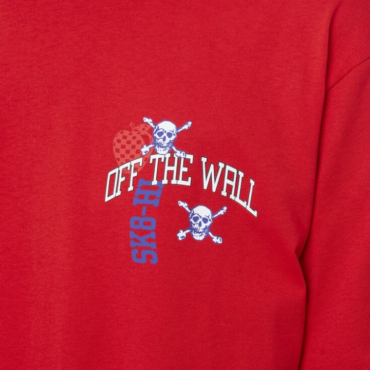 Vans νέο πανεπιστήμιο πολυεπίπεδο μπλουζάκι μανίκια υψηλού κινδύνου κόκκινο