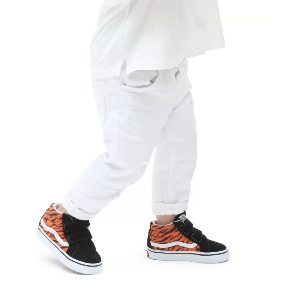 Vans νήπιο Sk8-μεσαία επανέκδοση V παπούτσια (1-4 ετών) μαύρο-πορτοκαλί