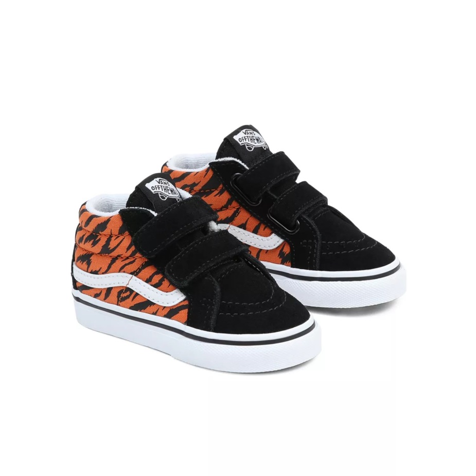 Vans νήπιο Sk8-μεσαία επανέκδοση V παπούτσια (1-4 ετών) μαύρο-πορτοκαλί