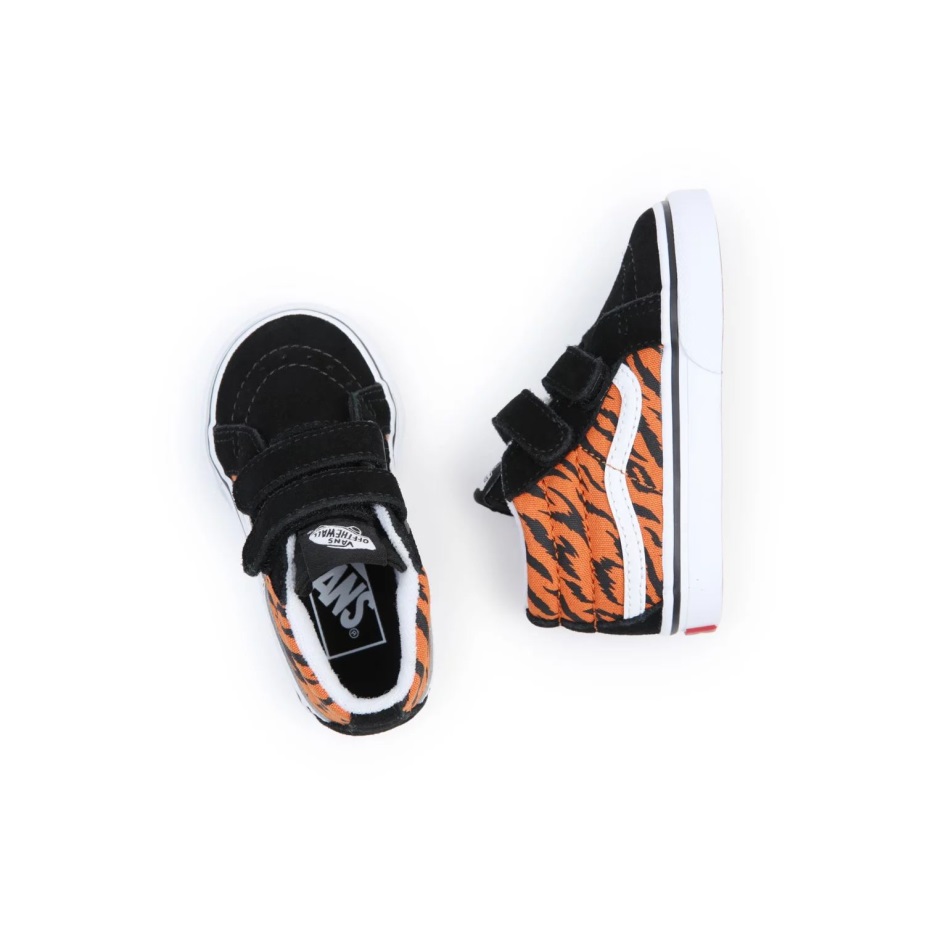 Vans νήπιο Sk8-μεσαία επανέκδοση V παπούτσια (1-4 ετών) μαύρο-πορτοκαλί