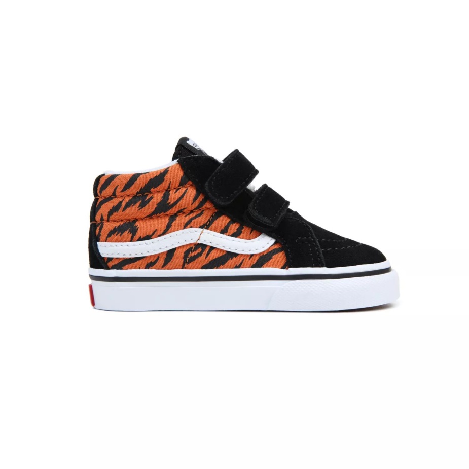 Vans νήπιο Sk8-μεσαία επανέκδοση V παπούτσια (1-4 ετών) μαύρο-πορτοκαλί