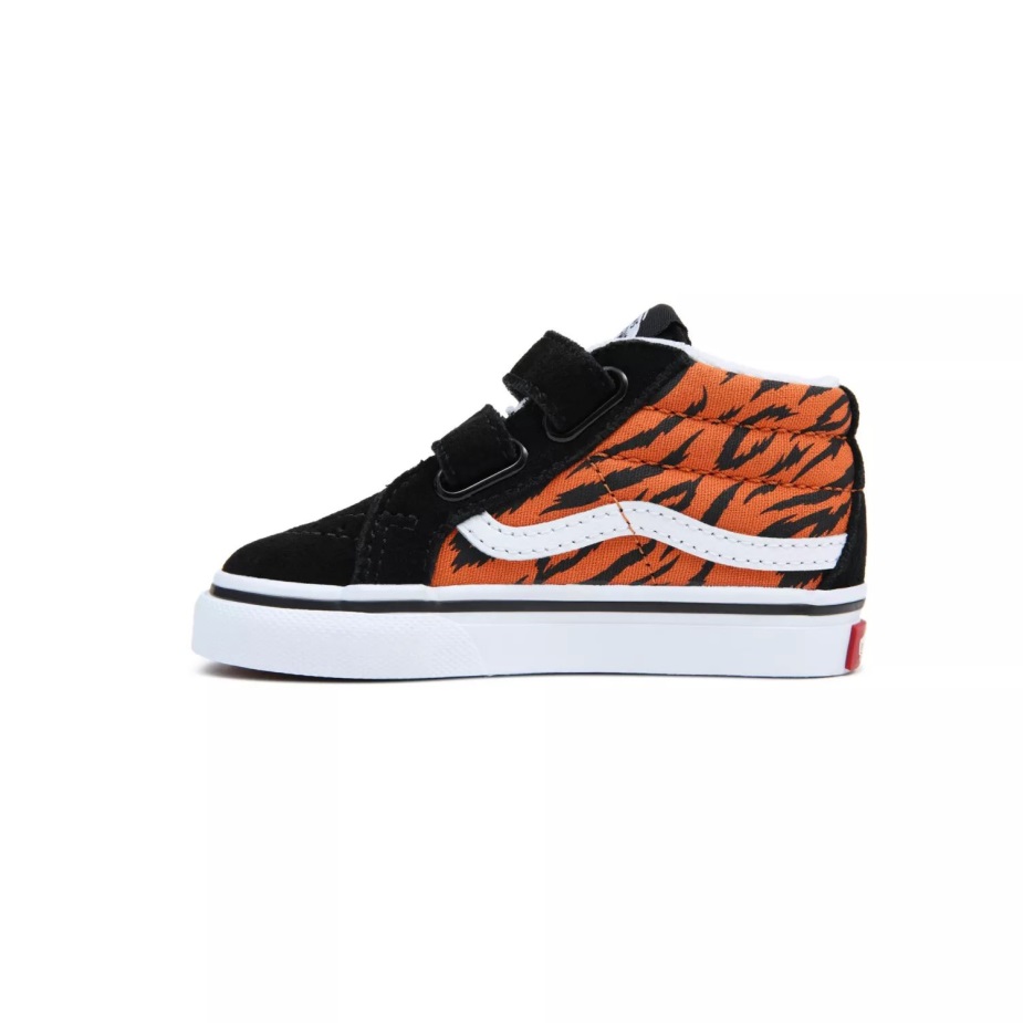 Vans νήπιο Sk8-μεσαία επανέκδοση V παπούτσια (1-4 ετών) μαύρο-πορτοκαλί