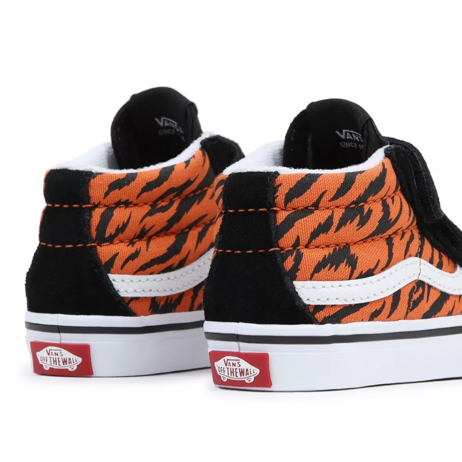 Vans νήπιο Sk8-μεσαία επανέκδοση V παπούτσια (1-4 ετών) μαύρο-πορτοκαλί