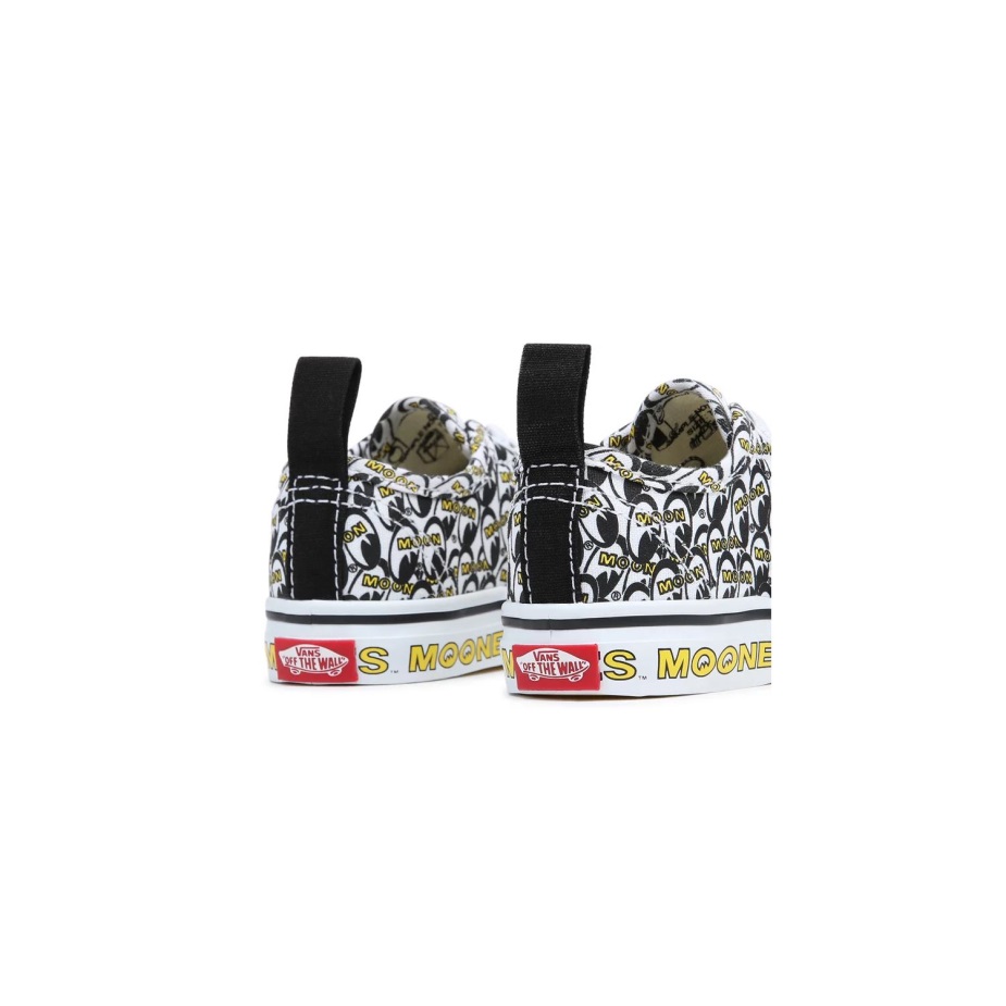 Vans νήπιο αυθεντικά ελαστικά παπούτσια δαντέλας (1-4 ετών) μαύρο-άσπρο