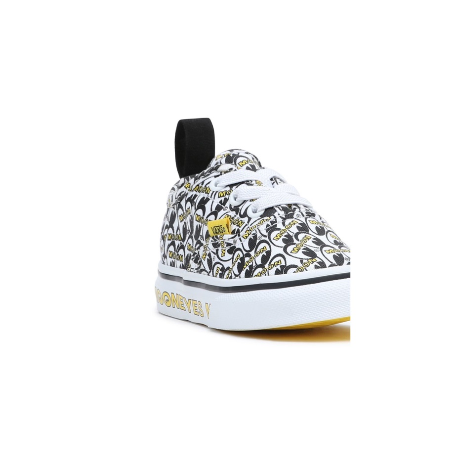 Vans νήπιο αυθεντικά ελαστικά παπούτσια δαντέλας (1-4 ετών) μαύρο-άσπρο