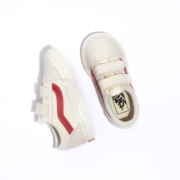Vans νήπιο παλιό Skool V Marshmallow-racing κόκκινο