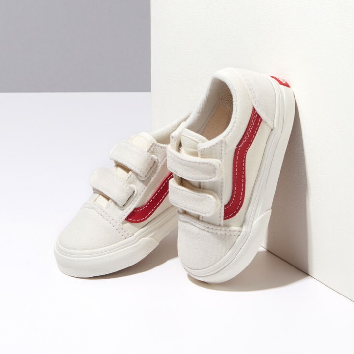 Vans νήπιο παλιό Skool V Marshmallow-racing κόκκινο