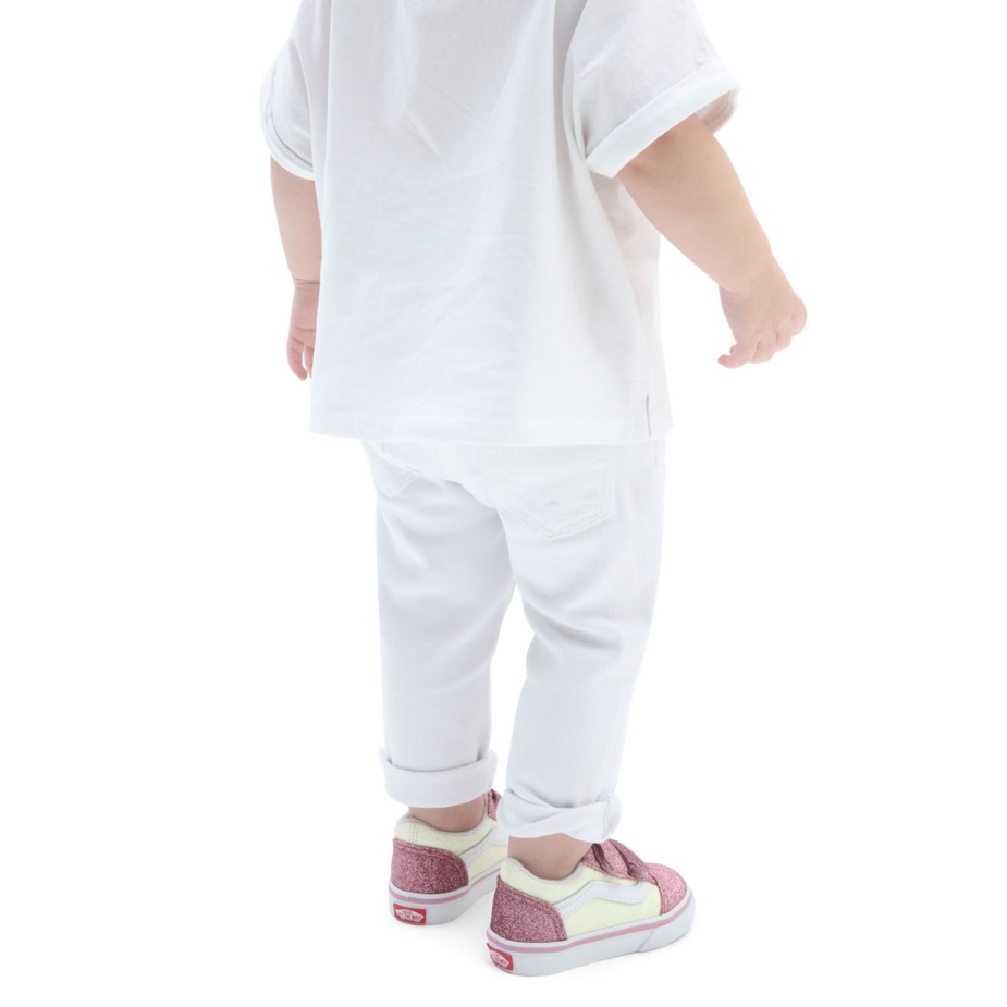 Vans νήπιο παλιό Skool V παπούτσια (1-4 ετών) κίτρινο-ροζ