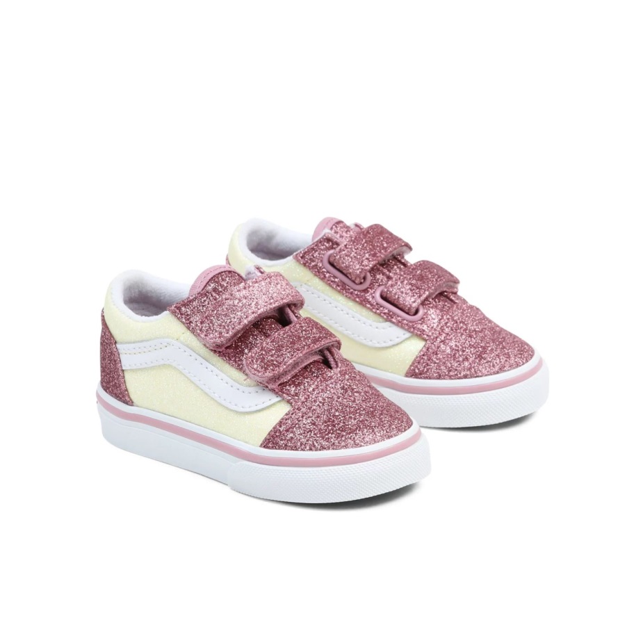 Vans νήπιο παλιό Skool V παπούτσια (1-4 ετών) κίτρινο-ροζ