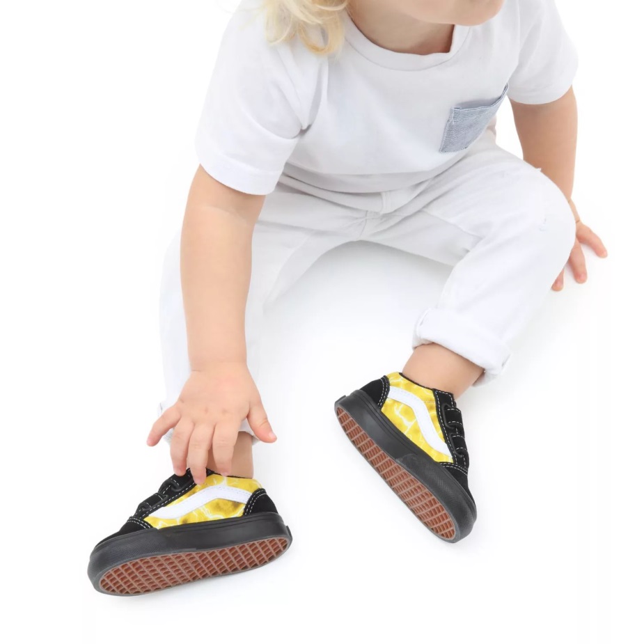 Vans νήπιο παλιό Skool V παπούτσια (1-4 ετών) μαύρο-κίτρινο