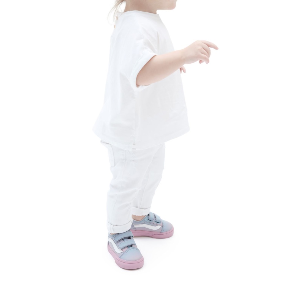 Vans νήπιο παλιό Skool V παπούτσια (1-4 ετών) μπλε-ροζ