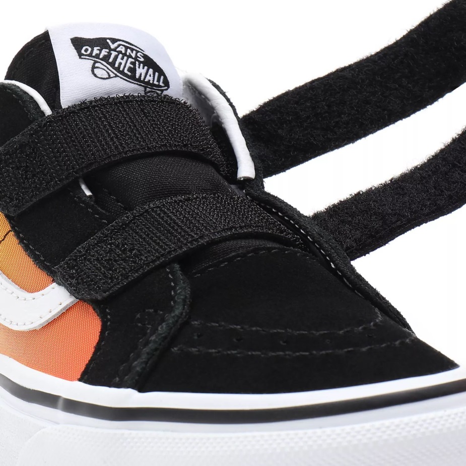 Vans παιδικά Hot Flame Sk8-μεσαία επανέκδοση V παπούτσια (4-8 ετών) μαύρα
